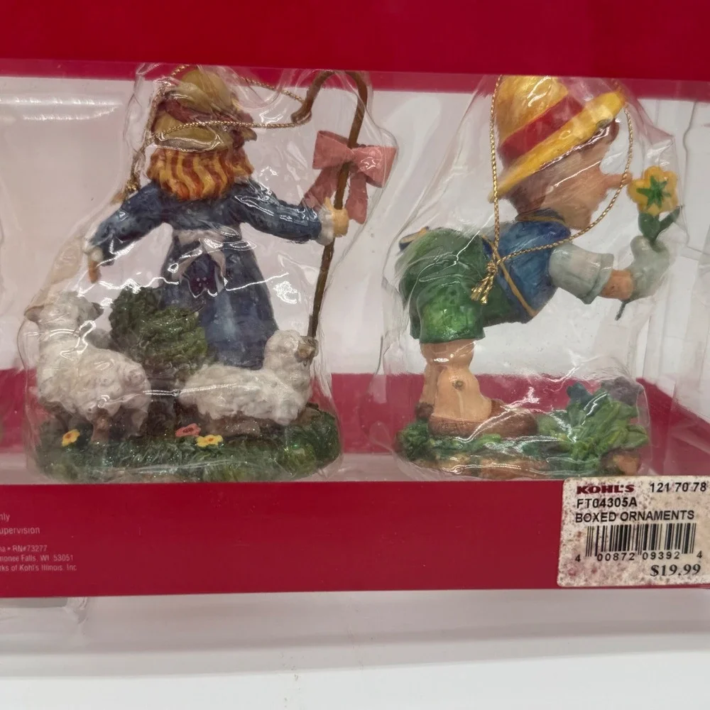 St Nicholas Square Mother Goose Nursery Rhyme Ornaments Set of 4 Flawed Box